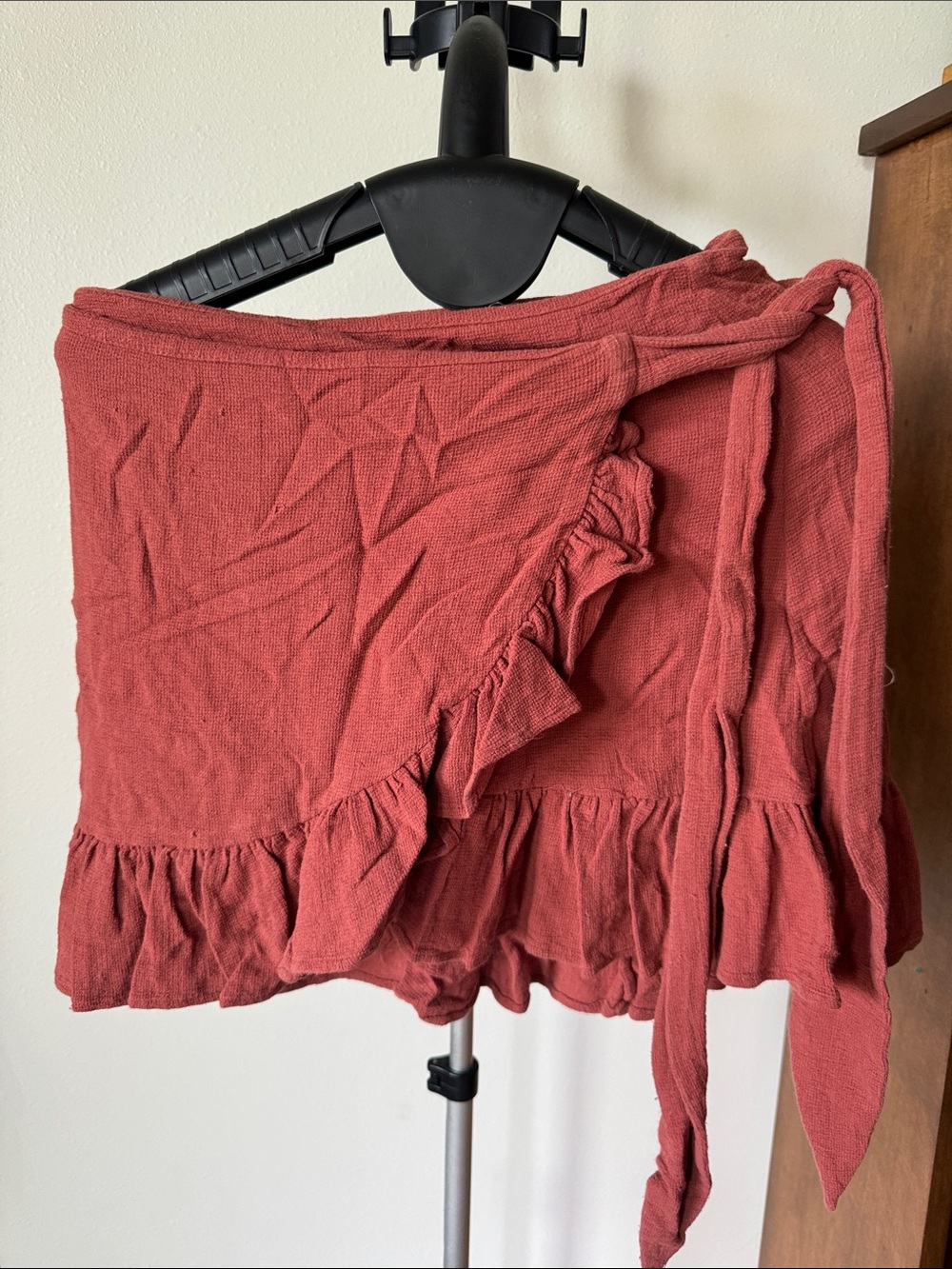 Zara Rose Ruffle Wrap Mini Skirt